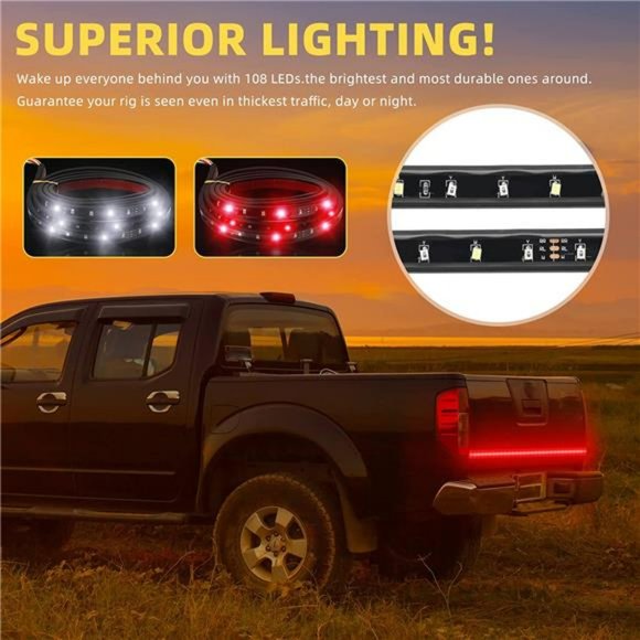 6 Pcs Tailgate Light Bar 60 Inch Truck Bed Light Strip 108 LED Light Strip - Picture 5 of 6